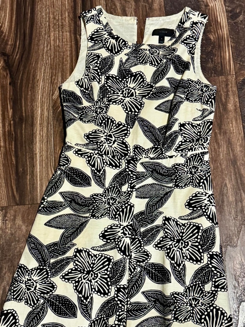 J. Crew Polynesian Floral Fit & Flare Dress with Back Cutout - Size 4